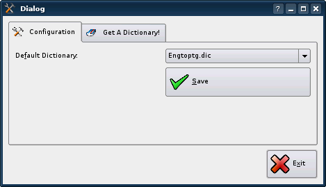Configuration dialog